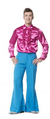 L330033B pink Herren Rüschenhemd Discohemd - 0