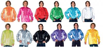 L330033B pink Herren Rüschenhemd Discohemd - 1