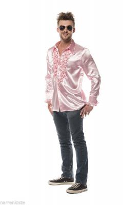 L330033B pink Herren Rüschenhemd Discohemd - 8