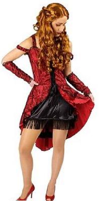 K31250579 rot-schwarz Damen Saloonlady Can Can - 4