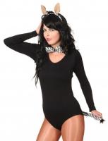 O43892 schwarz/weiß Damen Zebraset Zebrakostüm