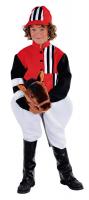 M212002-A schwarz-weiß-rot Junge Mädchen Kinder Jockey-Reiter Kostüm