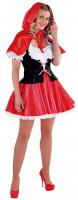 M213166 rot-schwarz Damen Rotkäppchen Kleid Märchenkostüm