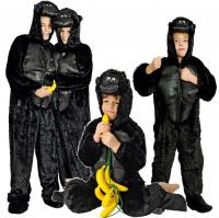 K332540 schwarz Kinder Damen Herren Gorilla Kostüm Affen Overall