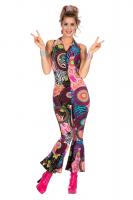 L3201720 Damen Hippie Overall-Catsuit-Kostüm