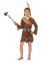 L3102430 braun-türkis Kinder Indianerkleid Squawkleid