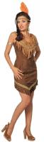 L3200841 braun-beige Damen Indianerin Indianerkleid