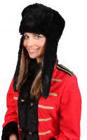 O21354 schwarz Damen Herren Fellmütze Kosakenhut Kosakenmütze
