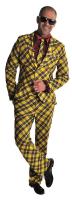M215297 karro-gelb Disco-Party-Hippie Anzug