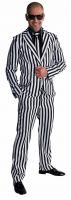 M215298 Herren Streifenanzug Gangsteranzug weiß-schwarz