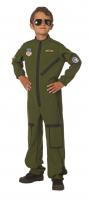 W3109 grün Kinder Junge Kampfpilot Fliegerkombi Overall