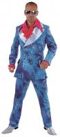 M212902-A blau Herren Disco-Hippie-Prollo Anzug