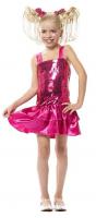 L3100040 Kinder Kostüm pink Mädchenkleid Disco Tänzerin