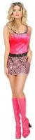 W4256 pink Damen Disco Kleid Hippiekostüm