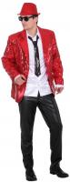 O7262 rot Herren Pailletten Jackett Discojacke