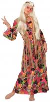 W4456 bunt Damen Hippie Kleid lang Partykostüm