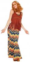 W4235 bunt Damen Hippie Kleid Partykostüm