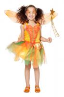 W3265 gelb-orange Kinder Waldfee Mädchen Elfenprinzessin