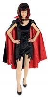 T2723-Länge 110 cm schwarz-rot Damen Herren Vampirumhang Stehkragen Länge 110 cm