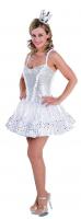 M212136 weiß silber Damen Eis Prinzessin Engel Kleid kurz