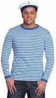 O815 blau-weiß Herren Langarm Streifenshirt Marinepulli