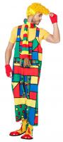 W5239 bunt Herren Clown Kostüm Latzhose