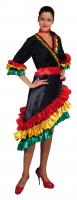 M208136-A schwarz-bunt Damen Samba Kleid Flamenco Kostüm
