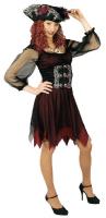 K31250608 schwarz-wein rot Damen Piraten Braut Freibeuterin