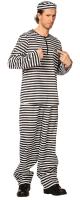 L3300160 schwarz-weiß Herren Sträflings Anzug Knast Bruder