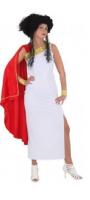 O1079-A weiß-rot Damen Römerin Kostüm Griechen Gewand