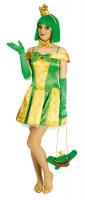 K31250309-A grün-gold Damen Frosch Kleid Froschköniginkostüm