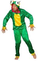 W5625-A grün-gelb Herren Frosch Kostüm Froschkönigs Anzug