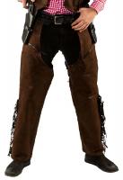 O7352 braun Herren Cowboy Chaps Wildlederimitat