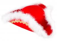 O28082-26B-53-54 rot mit Goldborte Marabu weiß Funkenhut Gr.53-54