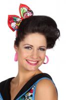 W21568 bunt Damen Disco-Party Diadem Schleife