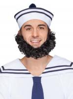 O20010-02 schwarz Herren Bart Matrosen Seemanns Bart kurz