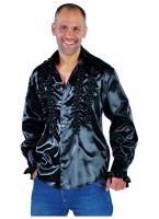 M213221-2 schwarz Herren Rüschenhemd Discohemd