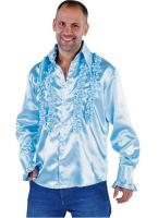 M213221-13 hell-blau Herren Rüschenhemd Discohemd