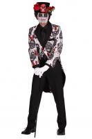 T2358-SKUB schwarz-weiß Herren Frack Gravedgger Totenkopf Tag der Toten/Mexican Skull