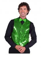 T0978-0300 grün Herren Pailletten Weste Show Kostüm