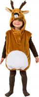 O5161-104 braun-weiß Kinder Junge Mädchen Reh Kostüm-Weste mit Kapuze Gr.104
