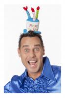 W21560-09 weiß-bunt Kinder Damen Herren Happy Birthday Mini Haarreif mit Kerzen