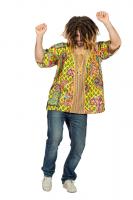 W5906 mehrfarbig Herren Hippie Bluse-Hemd Party Kostüm