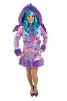 Oh3028 lila-pink Damen Chinesischer Drache Drachen Kostüm