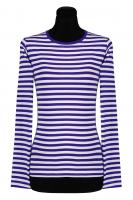 T2976-0402 blau-weiß Damen Langarm tailliert Ringelshirt