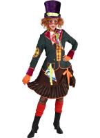 M220122 bunt-mehrfarbig Damen Verrückte Hutmacherin Kleid