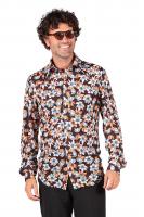 T2549-HAFL mehrfarbig Herren Disco Hippie Bluse-Hemd Party Kostüm Hawaii