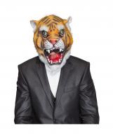 O40326 beige-weiß Damen Herren Überziehmaske Tiger Tiegermaske