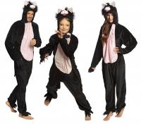 B88066 schwarz Kinder Damen Herren Katzen Kostüm