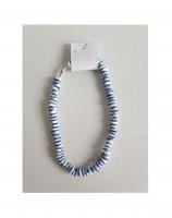 Fu001-3 blau-weiß Damen Halskette Halsschmuck